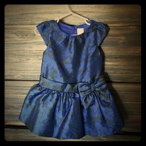 GYMBOREE Best In Blue Floral Royal Satin Bow
